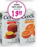 Ceres 100% Juice Assorted-1ltr Each