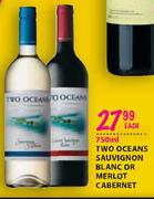 Two Oceans Sauvignon Blanc Or Merlot Cabernet-750ml Each