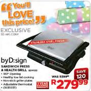byD:sign Sandwich Press & Health Grill (BSM1001)