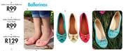 Ladies Lurex Flower Ballerinas