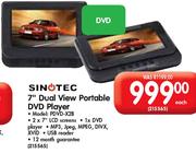 Sinotec 7" Dual View Portable DVD Player(PDVD X2B)-Each