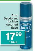 Brut Deodorant For Men Assorted-120ml Each