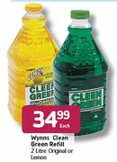 Wynns Clean Green Refill Original Or Lemon-2l Each