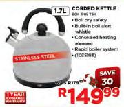 By D:sign 1.7Ltr Corded Kettle
