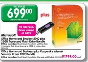 Microsoft Office Home And Student 2010 Plus 32GB Transcend Flash Drive Bundle-Per Bundle