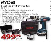 Ryobi Cordless Drill Driver Kit-Per Kit