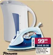 Pineware Steam & Spray Iron Or Automatic Jug-1.7Ltr