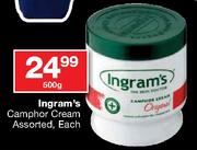 Ingram's Camphor Cream Assorted-500g Each