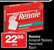 Rennie Antacid Tablets Assorted-48's Each