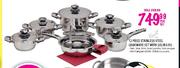 12 Piece Stainless Steel Cookware Set with Solid Lids-Per Set