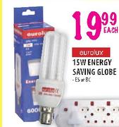 Eurolux 15W Energy Saving Globe-Each