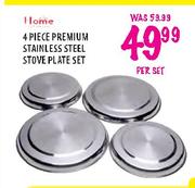 Home 4 Piece Premium Stainless Steel stove Plate Set-Per Set