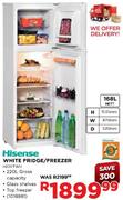 Hisense White Fridge/Freezer H220TWH-168Ltr