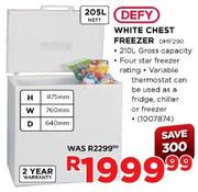 Defy White Chest Freezer DMF290-205Ltr