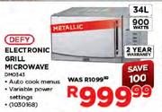 Defy Electronic Grill Microwave-34L