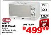 Defy White Microwave (DMO349)-20L