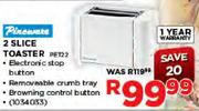Pineware 2 Slice Toaster (PET22)