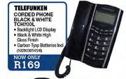Telefunken Corded Phone Black & White-TCH700L