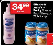 Elizabeth Anne's & Purity Special Baby Shampoo With Pump-500ml