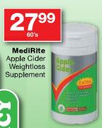 MediRite Apple Cider Weightloss Supplement-60's