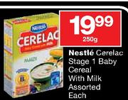Nestle Cerelac Stage 1 Baby Cereal With Milk Assorted-250g Each