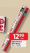 Valentine's Gift Wrap-1mx70cm Each