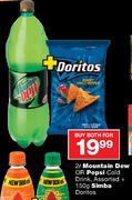 Mountain Dew or Pepsi Cold Drink-2Ltr + Simba Doritos-150gm