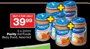 Purity 3rd Foods Baby Food-6 x 200ml