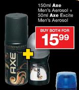 Axe Men's Aerosol-150ml + Axe Excite Men's Aerosol-50ml