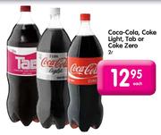 Coca-Cola, Coke Light, Tab Or Coke Zero-2L Each