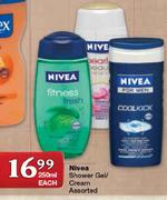 Nivea Shower Gel/Cream Assorted-250ml Each