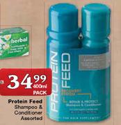 Protein Feed Shampoo & Conditioner Assorted-400ml Pack