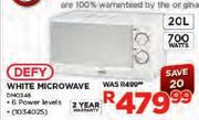 Defy White Microwave-20Ltr