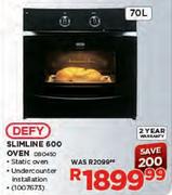 Defy Slimline 600 Oven-70Ltr