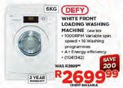 Defy White Front Loading Washing Machine-6Kg