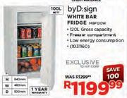 ByDesign White Bar Fridge-100Ltr