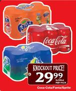 Coca-Cola/Fanta/Sprite-6 x 330ml Per Pack