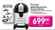 Prestige 1800W Wet & Dry Vacuum Cleaner-Each