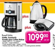 Russell Hobbs Kettle,Sandwich Toaster Plus Coffee Maker-Per Set