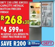 Defy Metallic Bottom Freezer Fridge-250Ltr
