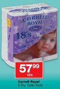 Correll Royal 2-Ply Toilet Rolls-18's