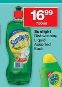 Sunlight Dishwashing Liquid Assorted-750ml Each