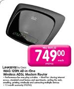 Linksys by Cisco WAG 120N All-in-One Wireless ADSL Modem Router