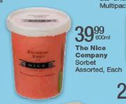 The Nice Company Sorbet Assorted-600ml Each