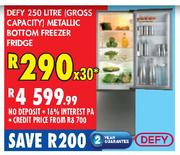 Defy Metallic Bottom Freezer Fridge (Gross Capacity)-250 Litre