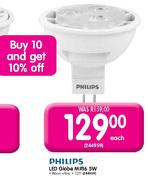 Philips LED Globe MR16 5W Warm White-12V Each