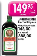 Jagermeister Herbal Liqueur-6 x 750ml