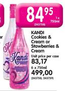 Kandi Cookies & Cream or Strawberries & Cream-750ml Each