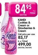 Kandi Cookies & Cream or Strawberries & Cream-6 x 750ml