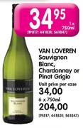 Van Loveren Sauvignon Blanc, Chardonnay or Pinot Grigio-6 x 750ml